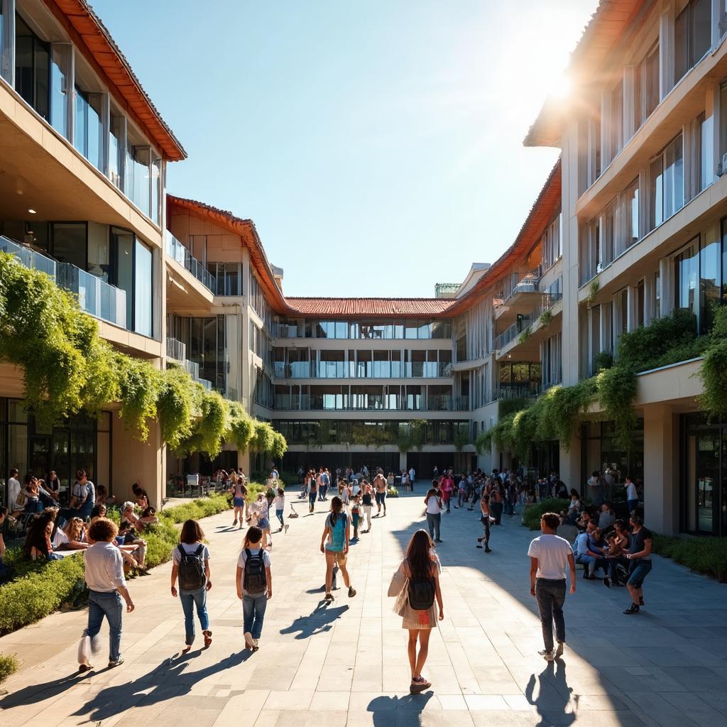 Modern university campus